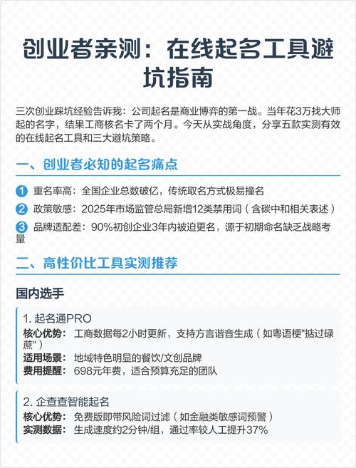 创业者亲测在线起名工具避坑指南 三次创业经验证实公司起名是商业