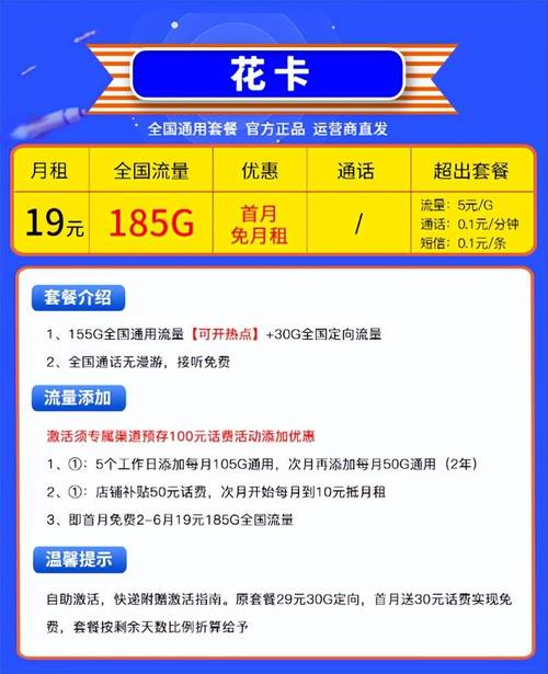 移动花卡19元185g不限速流量网友不敢相信如此良心用户套餐