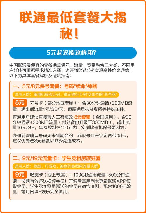 联通最低套餐大揭秘5元起还能这样用