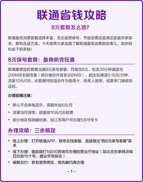 联通省钱攻略8元套餐怎么选