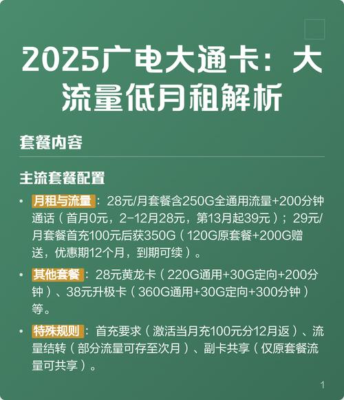 2025广电大通卡大流量低月租解析