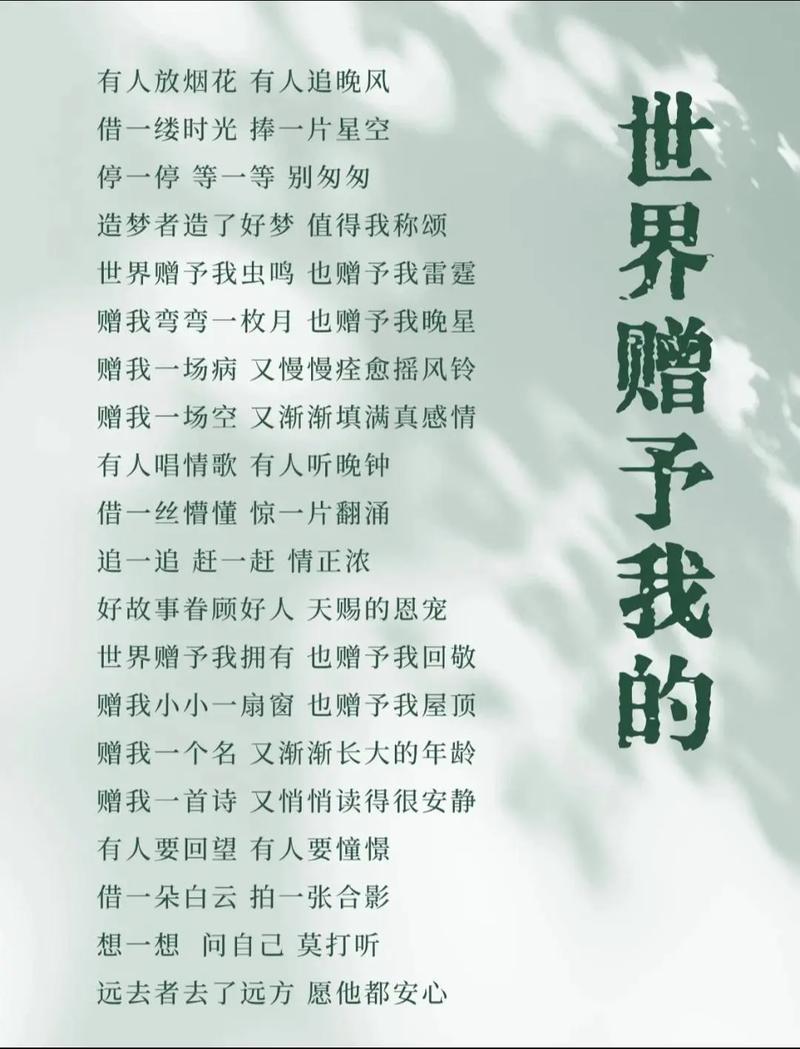 春晚世界赠予我的歌词解析 有人放烟花 有人追晚风 借一缕