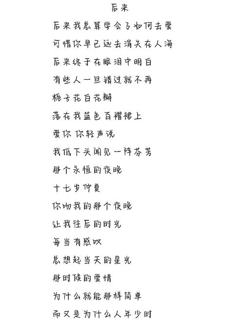 后来歌词