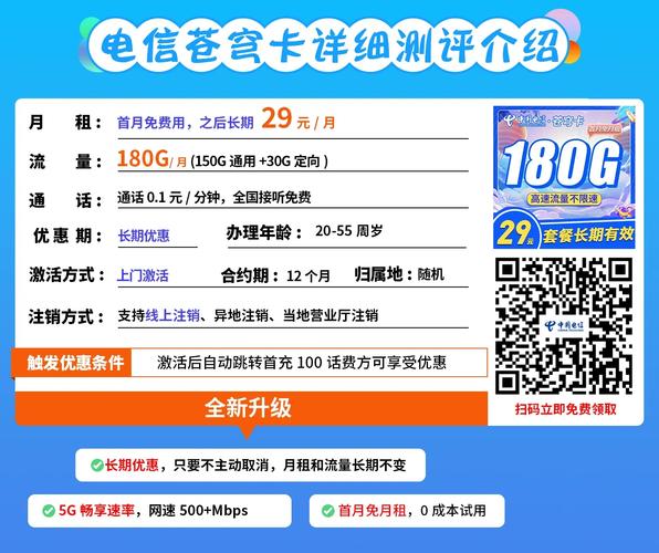 2025电信流量卡测评29元百g流量 5g黄金速率500mbps网速 免合约