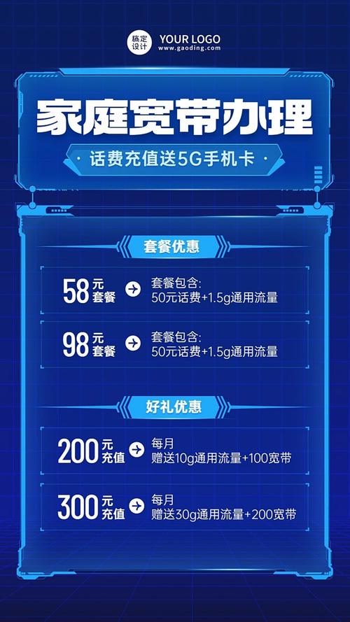 5g电信宽带套餐促销活动宣传海报