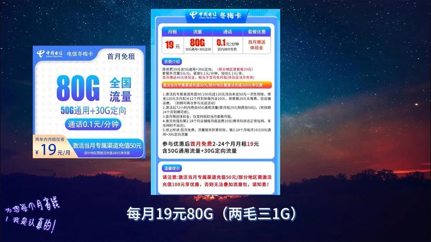 一分钟了解一款流量卡之电信冬梅卡