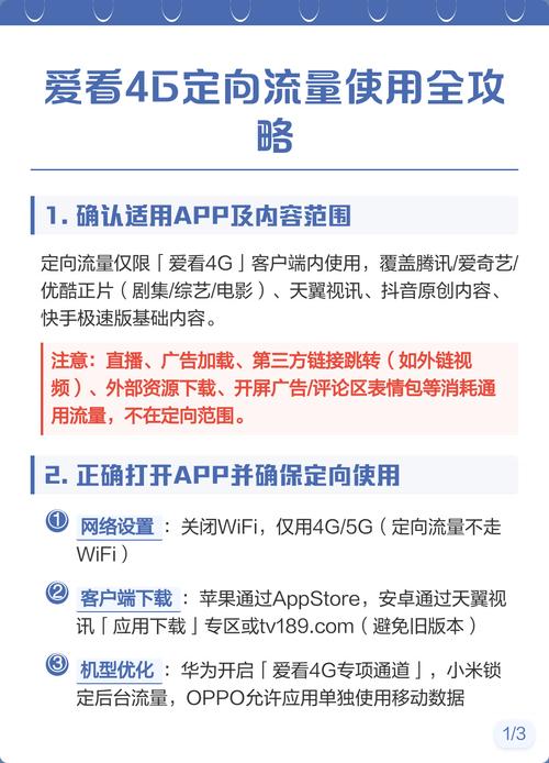 爱看4g定向流量使用全攻略