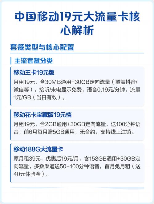 19元分钟流量1元gb当日有效 2 移动花卡宝藏版19元档2gb通用 30