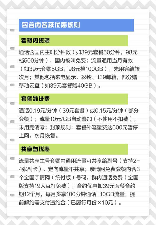 中国移动全家享套餐详解