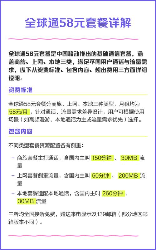 中国移动的全能选手登场 全球通58元套餐是移动的基础款王牌