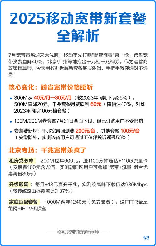 2025移动宽带新套餐全解析