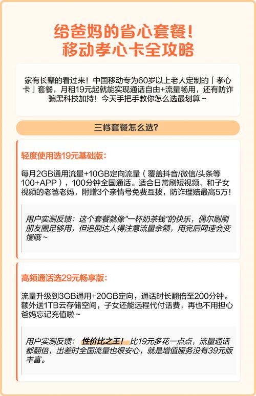 给爸妈的省心套餐移动孝心卡全攻略