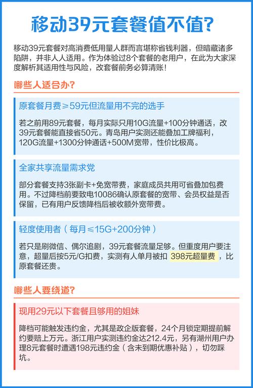 移动39元套餐值不值老用户必看攻略