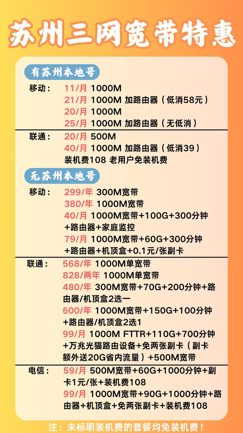 苏州三网底价套餐需要速来苏州宽带 苏州电信 苏州联