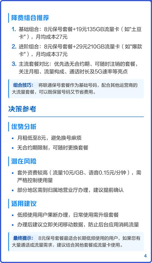 联通八元保号套餐全解析