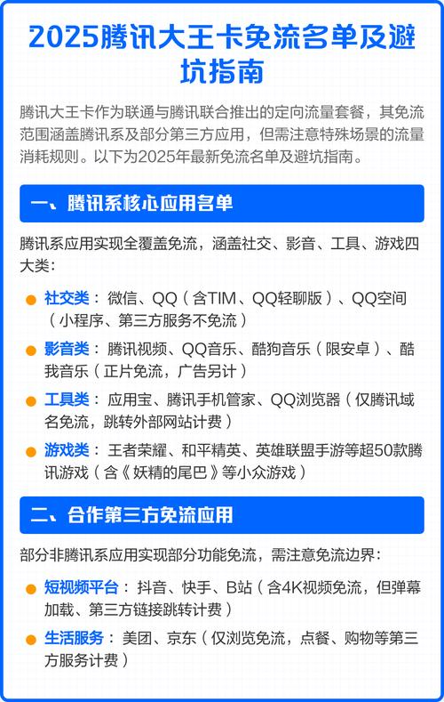 2025腾讯大王卡免流名单及避坑指南 腾讯大王卡定向流量的宝藏