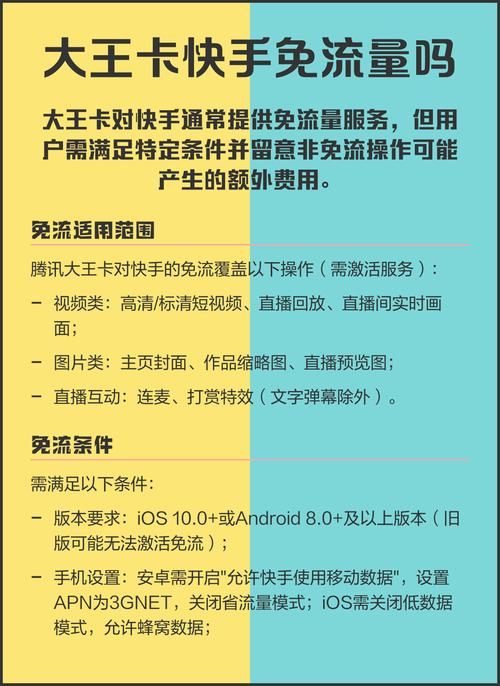 大王卡快手免流量吗