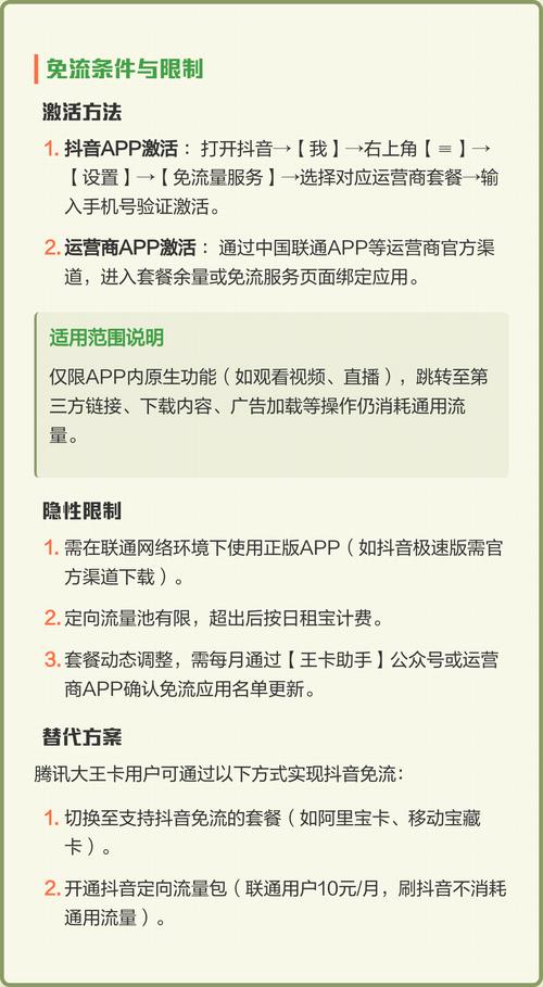 腾讯大王卡抖音免流政策解析