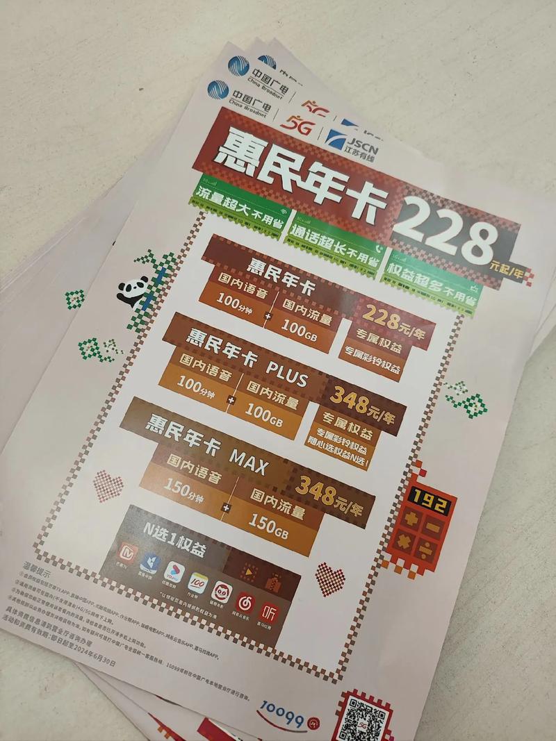 广电惠民卡进单位做活动228一年每个月100g 100