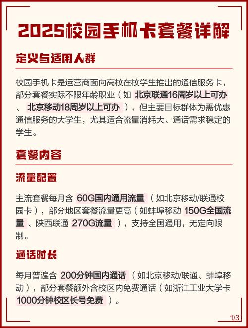 2025校园手机卡套餐详解