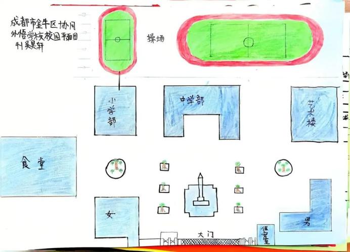 小学数学如何掌握方向与位置协同外语学校教孩子们绘制校园平面图