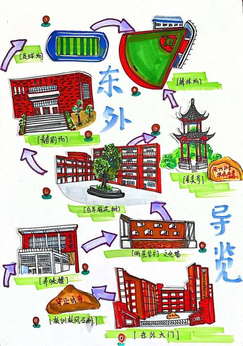 首届情系东外 手绘校园地图作品展你最中意哪个