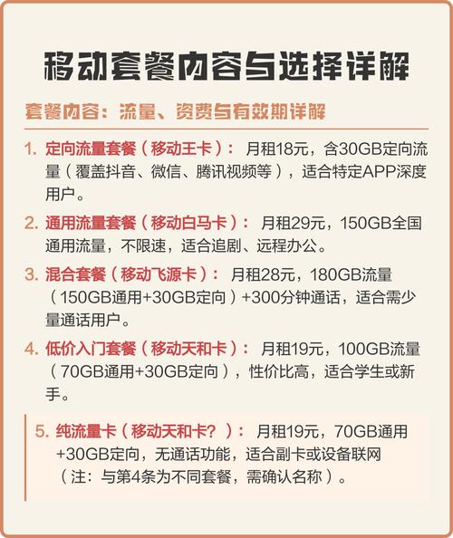 移动基础套餐全解析：如何选择最适合你的通信方案？