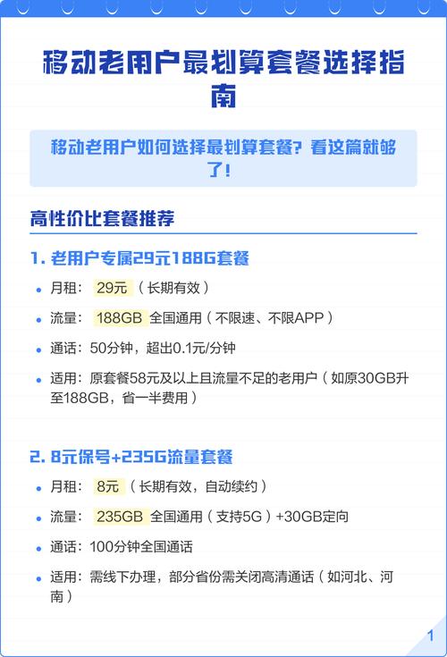 移动老用户最划算套餐选择指南