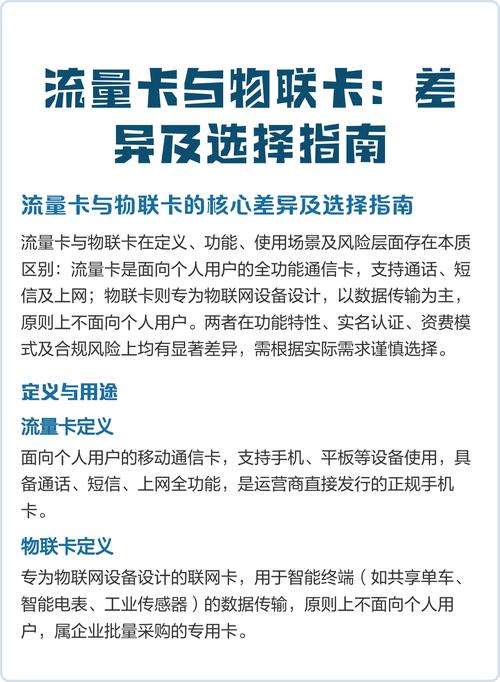 流量卡与物联卡差异及选择指南
