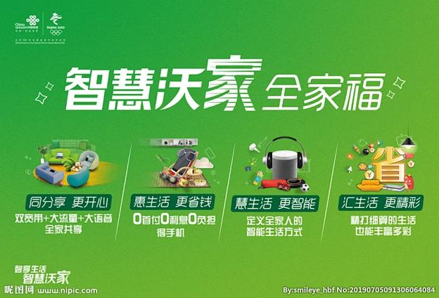 联通智慧沃家全家福横版