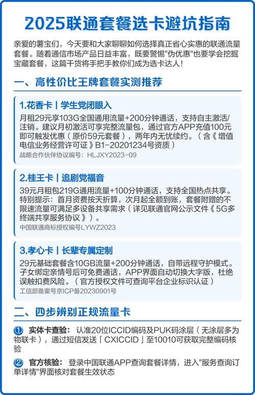 2025联通套餐选卡避坑指南