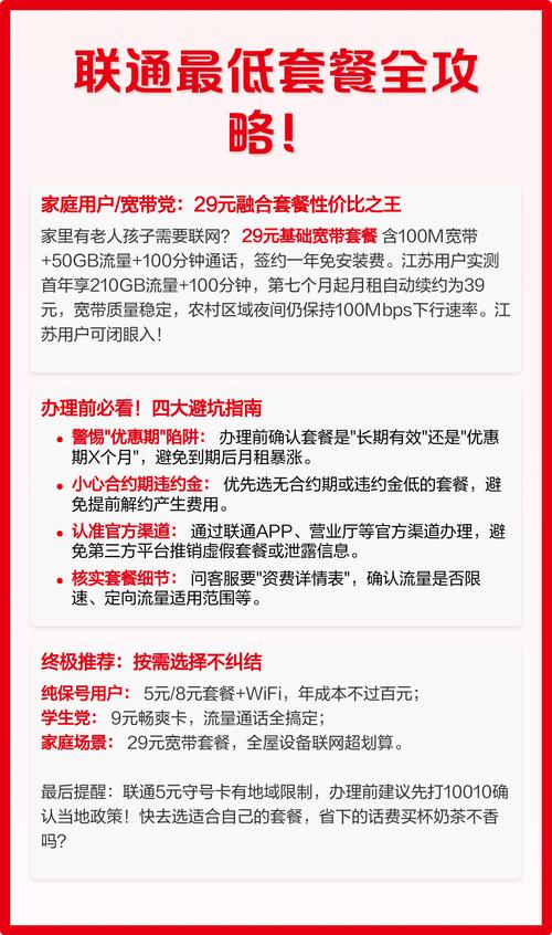 5元起超省钱 2025年联通套餐解析与避坑指南   纯保号党5元8元套餐