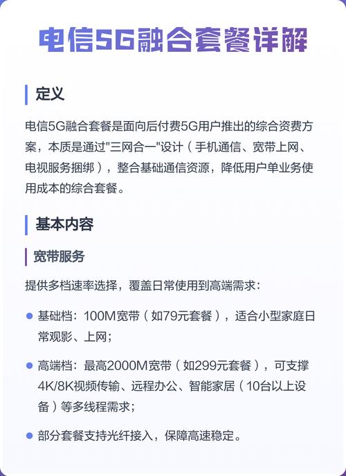 一定义 电信5g融合套餐是给后付费5g用户用的综合资费方案