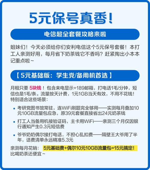 5元保号真香电信超全套餐攻略来啦