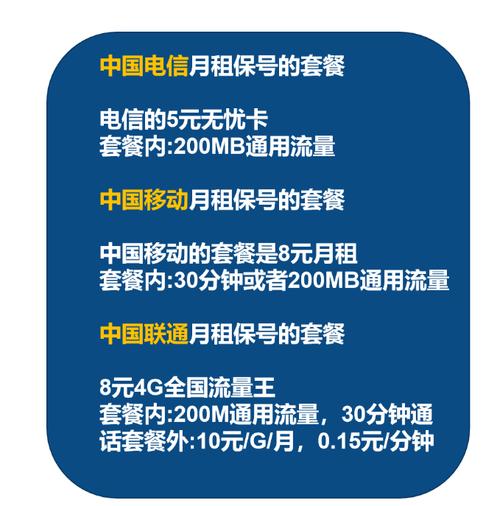 5元8元保号套餐中国移动电信联通三大运营商保号攻略别再做大怨种