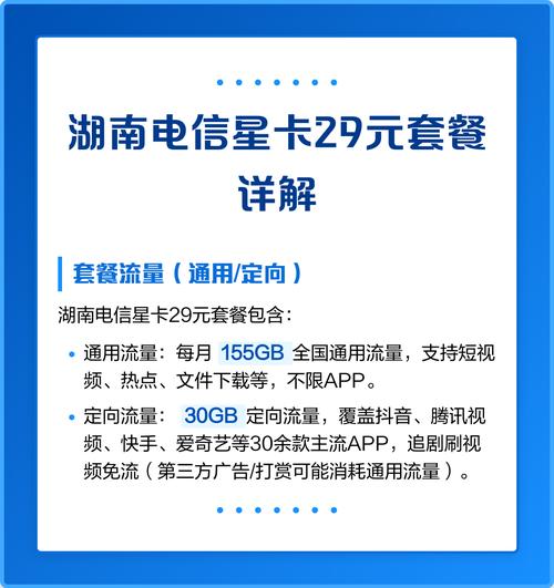湖南电信星卡29元套餐详解 每月29元享155gb通用 30gb定向流量