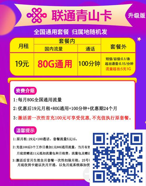 电信中晋卡29元月包225g通用流量 30g定向流量 通话0