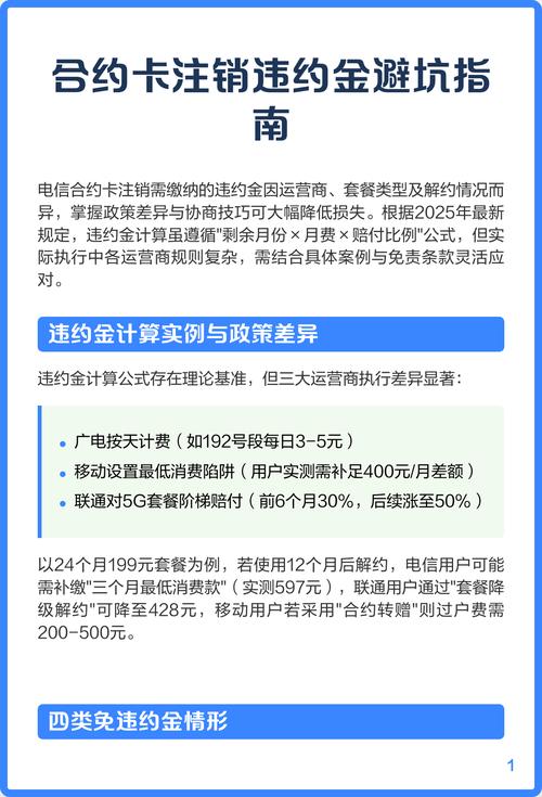 合约卡注销违约金避坑指南 电信合约卡注销违约金因运营商套餐