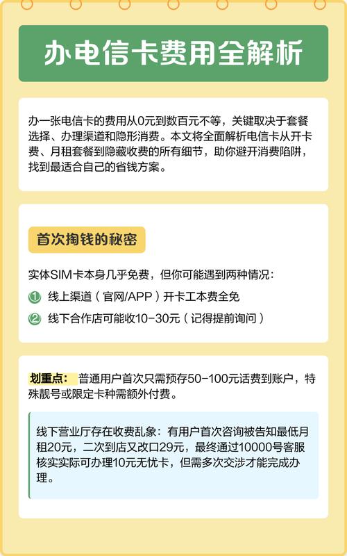 办电信卡费用全解析