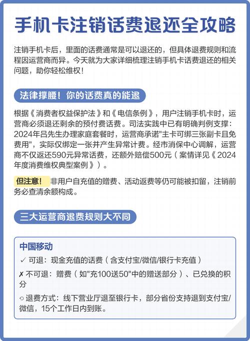手机卡注销话费退还全攻略