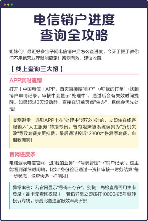 电信销户进度查询全攻略