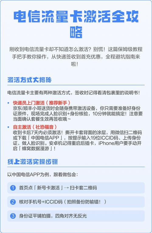 电信流量卡激活全攻略