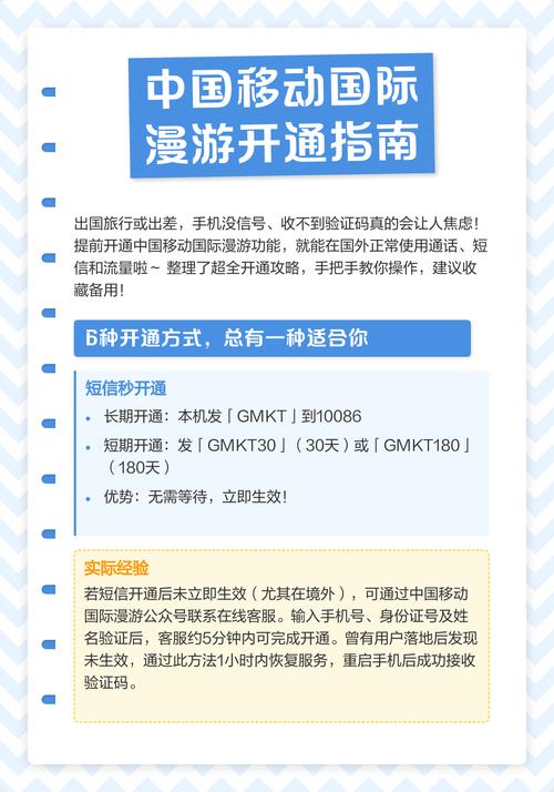 中国移动 国际漫游 已经在国外 怎么开通-中国移动国际漫游已在国外：开通指南与实测经验