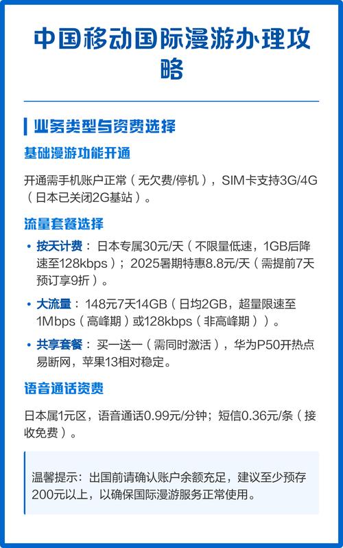 中国移动国际漫游办理攻略