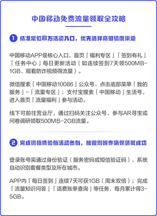 中国移动免费流量领取全攻略