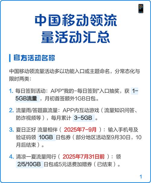 中国移动领流量活动汇总