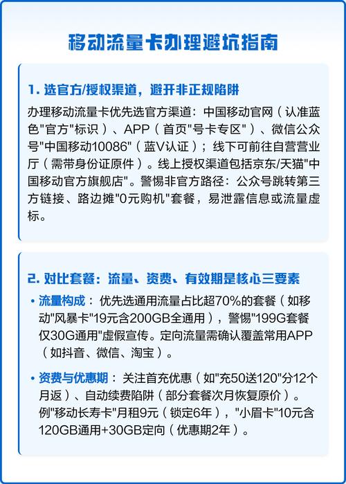 移动流量卡办理避坑指南