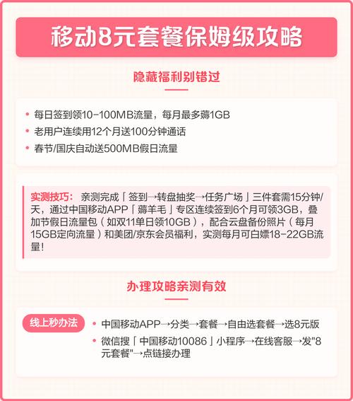 移动8元套餐保姆级攻略