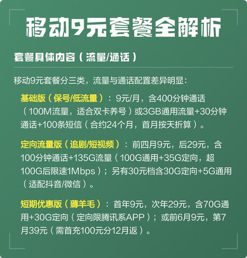 移动9元套餐全解析