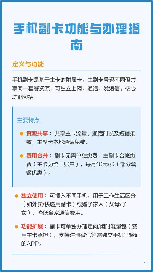 手机副卡功能与办理指南